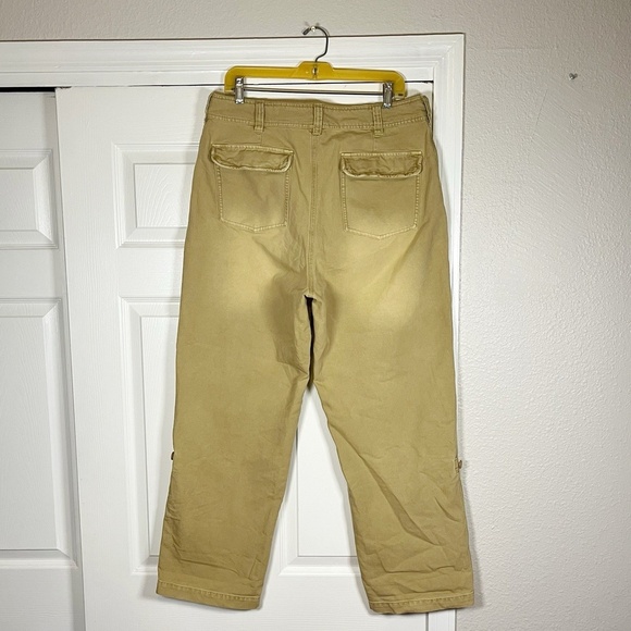 Free People Cleo Washed Chino Antelope Pants Baggy Cargo Adjustable Hem - Picture 6 of 16